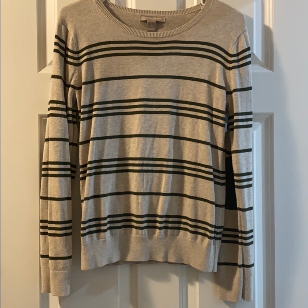 Banana republic sweater stripes and elbow patches